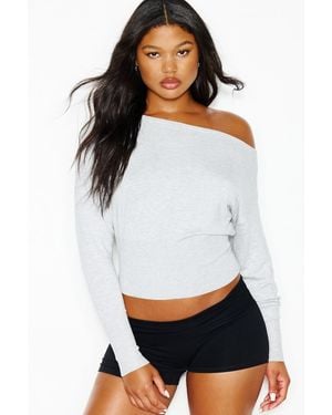 Garage Off Shoulder Reset Long Sleeve Top - White