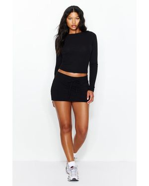 Garage Snatchrib Crewneck Longsleeve Top - Black