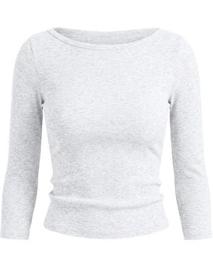 Garage Snatchrib 3/4 Sleeve Top - White