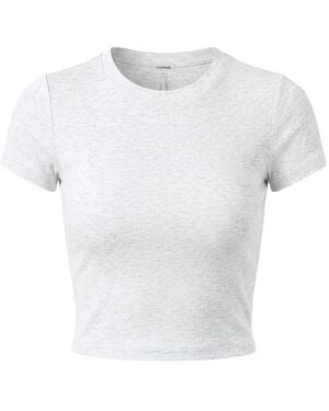 Garage Snatchrib Cropped Crewneck T-Shirt - White