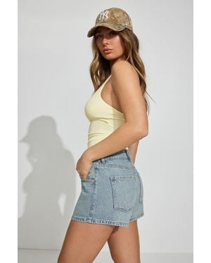 Garage Denim Relaxed A-Line Shorts - Blue