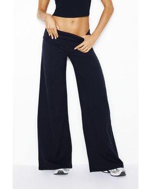 Garage Brushed Stretchterry Wide Leg Trousers - Blue