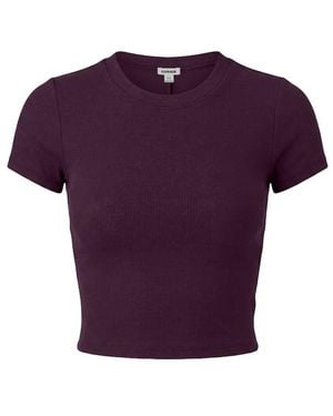 Garage Snatchrib Cropped Crewneck T-Shirt - Purple