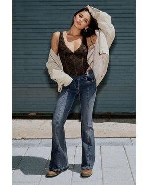 Garage Low Rise Flare Jeans - Gray