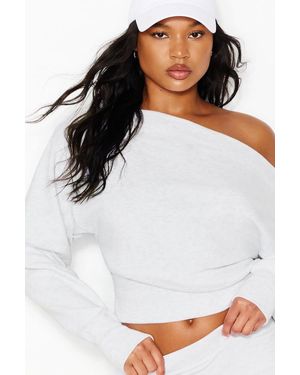 Garage Softterry Rib Off Shoulder Sweater - White