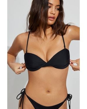Garage Twist Bandeau Bikini Top - Black