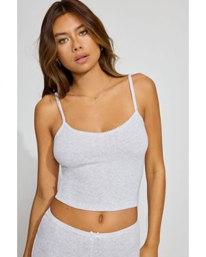 Garage Pointelle Long Cami Top - White