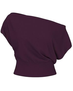 Garage Stretchterry Off Shoulder Top - Purple