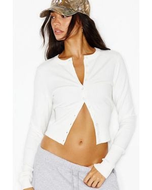 Garage Clean Cinch Waist Cardigan - White