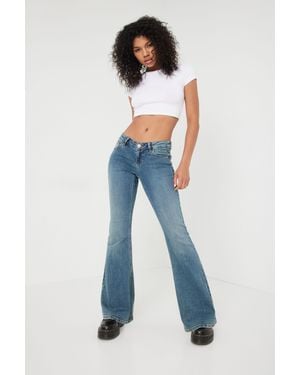 Garage Extreme Low Rise Flare Jean - Blue