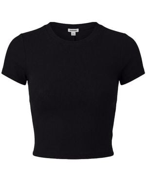 Garage Snatchrib Cropped Crewneck T-Shirt - Black