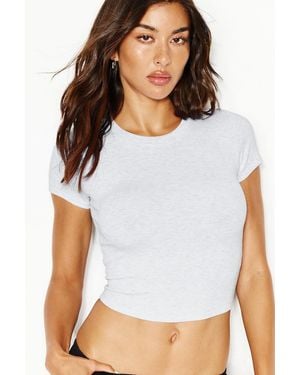 Garage Snatchrib Cropped Crewneck T-Shirt - White