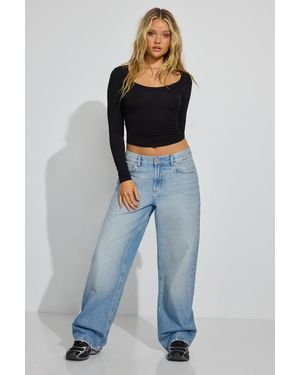 Garage Low Rise Baggy Jeans - Blue