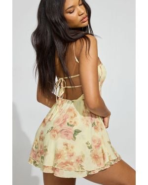 Garage Kenzie Smocked Tiered Romper Dress - Multicolor
