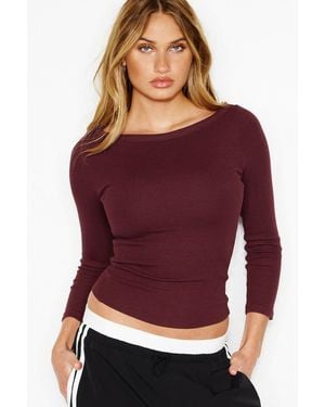 Garage Snatchrib 3/4 Sleeve Top - Purple