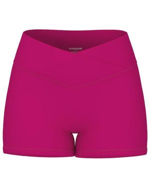 Garage Perfect Peach Cross Front Active Shorts - Pink