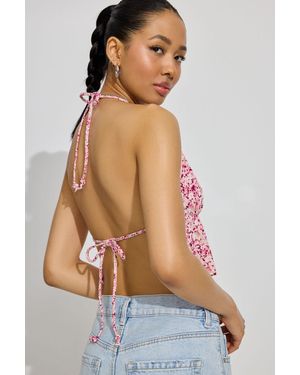 Garage Madison Apron Back Halter Top - Pink
