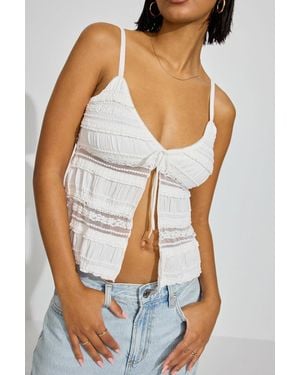 Garage Resort Lace Flyaway Top - Blue