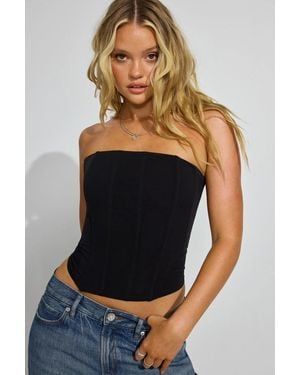 Garage Mesh Longline Tube Corset - Black