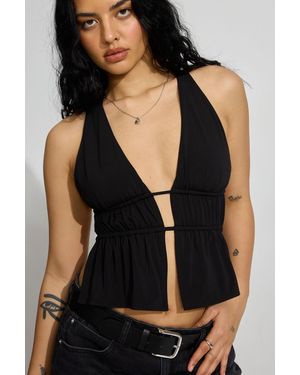 Garage Plunge Flyaway Tank Top - Black