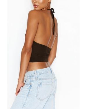 Garage Combo Stitch Halter Top - Blue