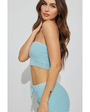 Garage Crochet Tube Top - Blue