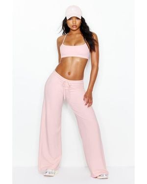 Garage Stretchterry Wide Leg Trousers - Pink