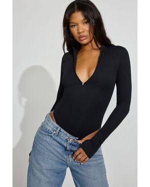 Garage Softactive Zip Up Long Sleeve Bodysuit - Blue