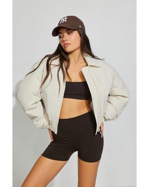 Garage Cropped Nylon Bomber Jacket - Black