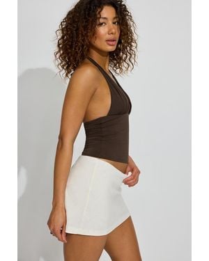 Garage Paris A-Line Linen Micro Skort - White
