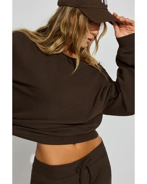 Garage Softterry Off Shoulder Sweatshirt - Black