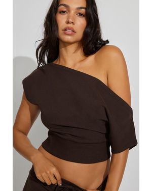 Garage Stretchterry Off Shoulder Top - Black