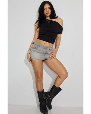 Garage Denim Micro Skort - Black