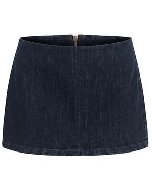 Garage Low Rise Bodycon Denim Skort - Blue