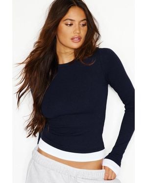 Garage Snatchrib Double Layer Longsleeve Top - Blue