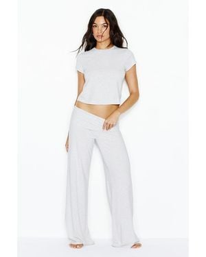 Garage Modal Foldover Pants - White