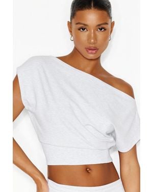 Garage Stretchterry Off Shoulder Top - White