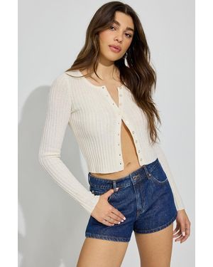 Garage Denim Relaxed A-Line Shorts - White