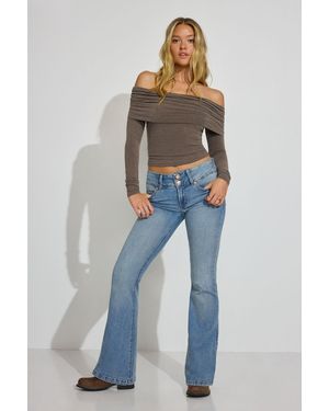 Garage Low Rise Flare Jeans - Blue