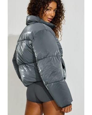 Garage Shiny Puffer Jacket - Gray