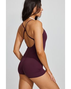 Garage Double Layer Romper - Purple