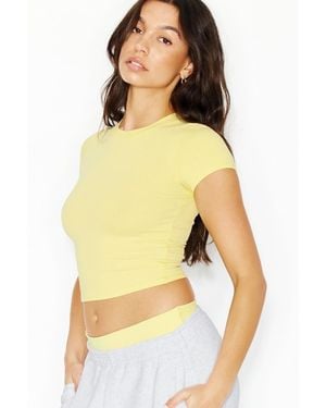 Garage Supersoft Crewneck Cropped T-Shirt - Yellow