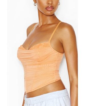 Garage Ally Mesh Peekaboo Bustier - Orange