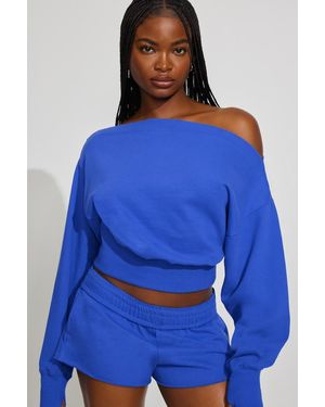 Garage Softterry Rib Off Shoulder Jumper - Blue