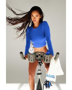 Garage Sleek Crewneck Long Sleeve Top - Blue