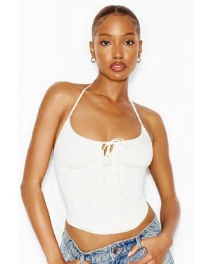 Garage Halter Cami Bustier Top - White