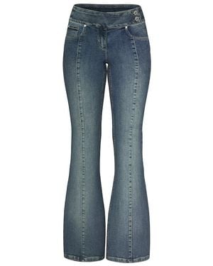 Garage Low Rise Flare Jeans - Blue