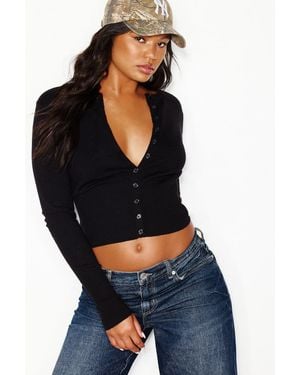 Garage Clean Cinch Waist Cardigan - Black