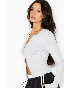 Garage Clean Cinch Waist Cardigan - White