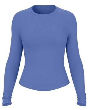 Garage Sleek Crewneck Longsleeve Top - Blue